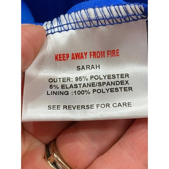 NWT With Love Jessica xx Blue Draped Evening Gown Size 12 - Picture 9 of 11